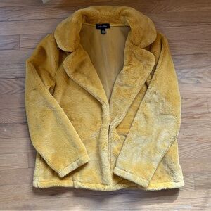 Melissa Paige Mustard Faux Fur Coat